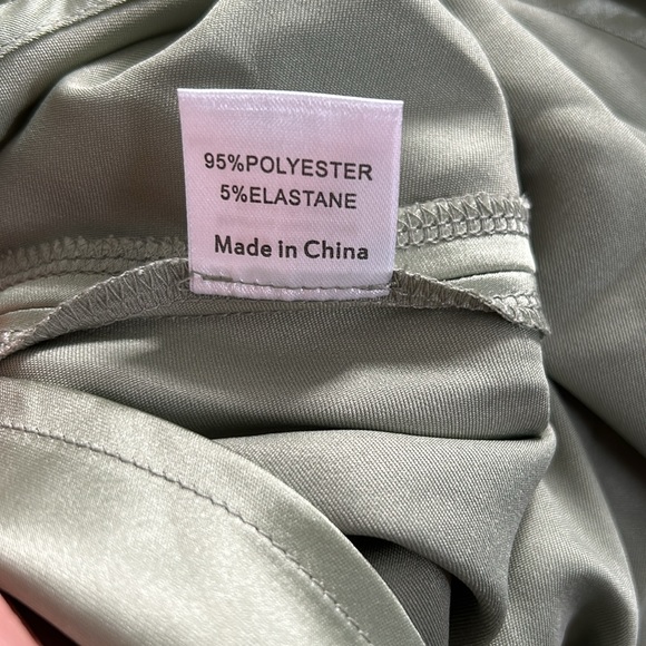 Princess Polly Clemence Sage Green Backless Tie Back Satin Mini Dress - Picture 13 of 14